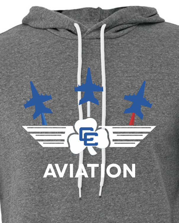 CC Aviation Jet Logo Heather Gray Pullover Hoodie