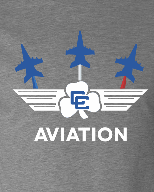 CC Aviation Jet Logo Heather Gray Long Sleeve T-shirt
