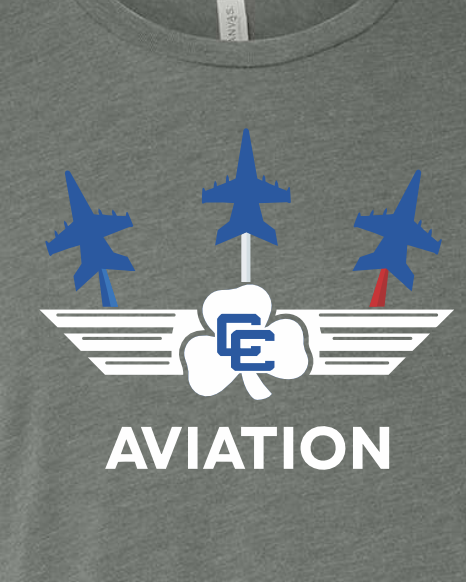 CC Aviation Jet Logo Heather Gray Short Sleeve T-shirt