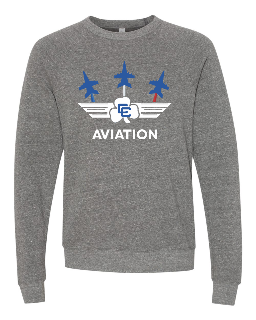 CC Aviation Jet Logo Heather Gray Crewneck Sweatshirt