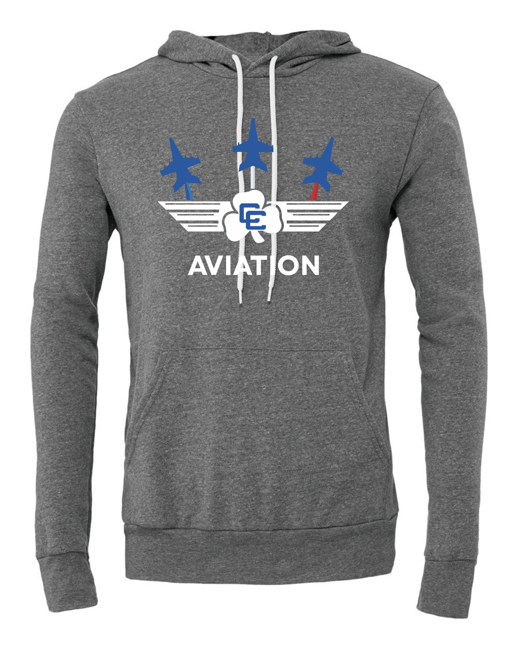 CC Aviation Jet Logo Heather Gray Pullover Hoodie