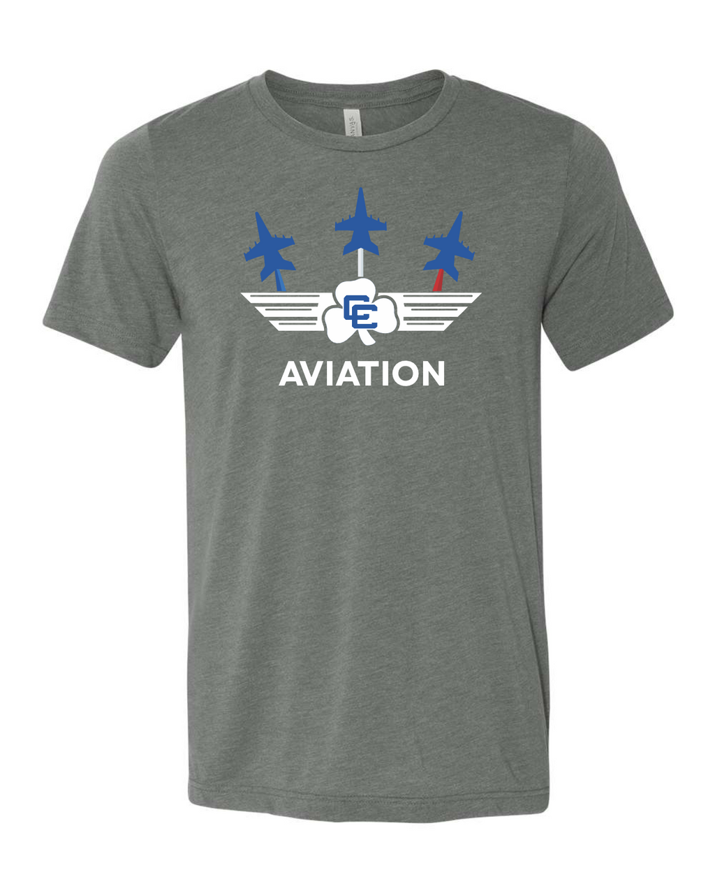 CC Aviation Jet Logo Heather Gray Short Sleeve T-shirt