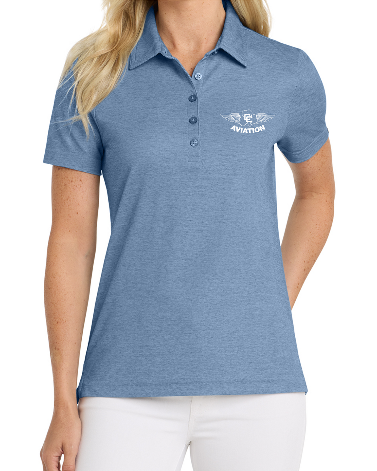 TravisMathew Women's Oceanside Classic Blue Heather Polo
