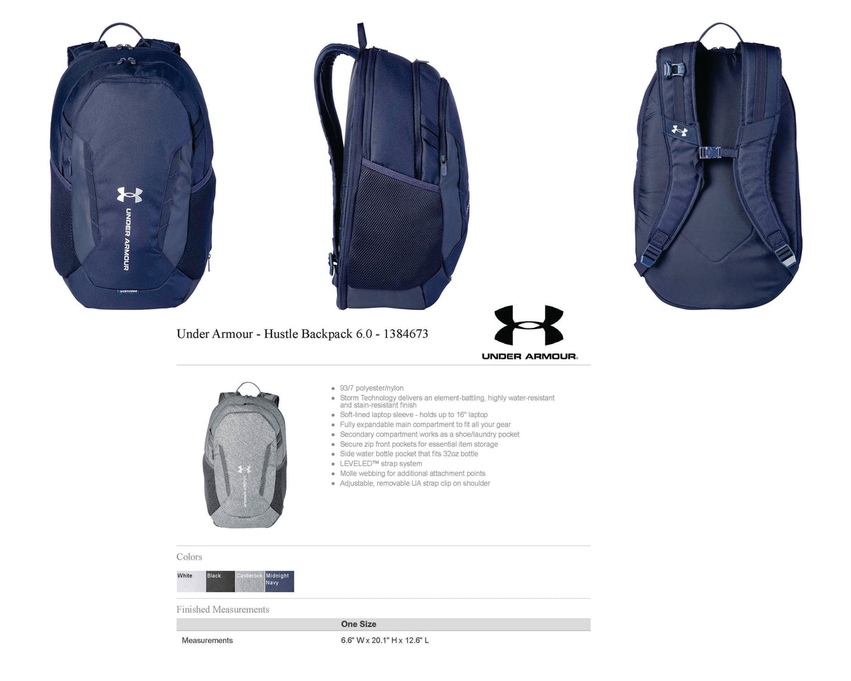 UnderArmor Hustle Team Backpack 6.0