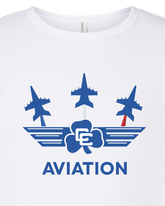 CC Aviation Jet Logo White Crewneck Sweatshirt