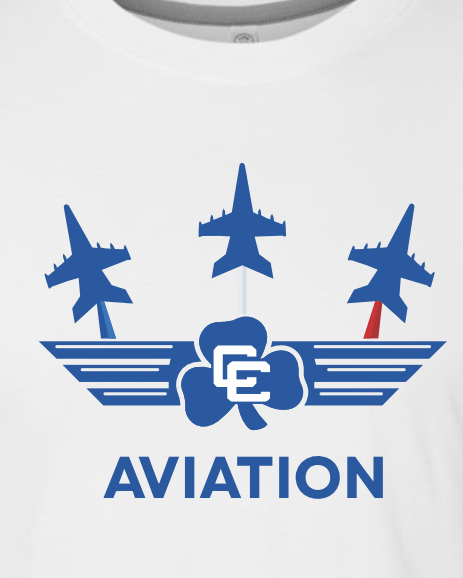 CC Aviation Jet Logo White Long Sleeve T-shirt