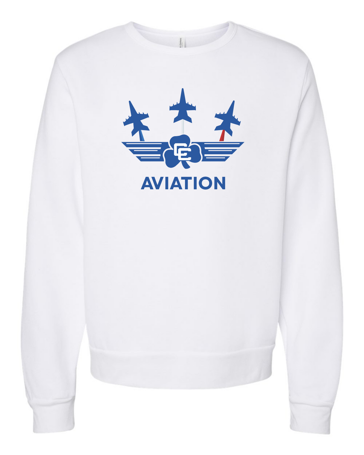CC Aviation Jet Logo White Crewneck Sweatshirt