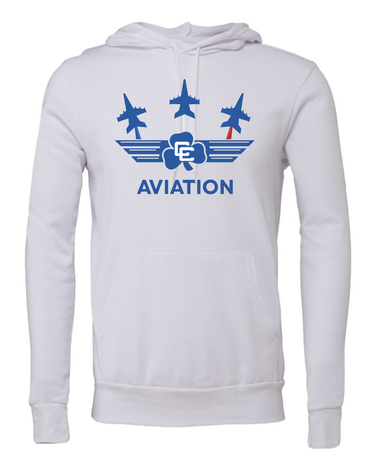 CC Aviation Jet Logo White Pullover Hoodie