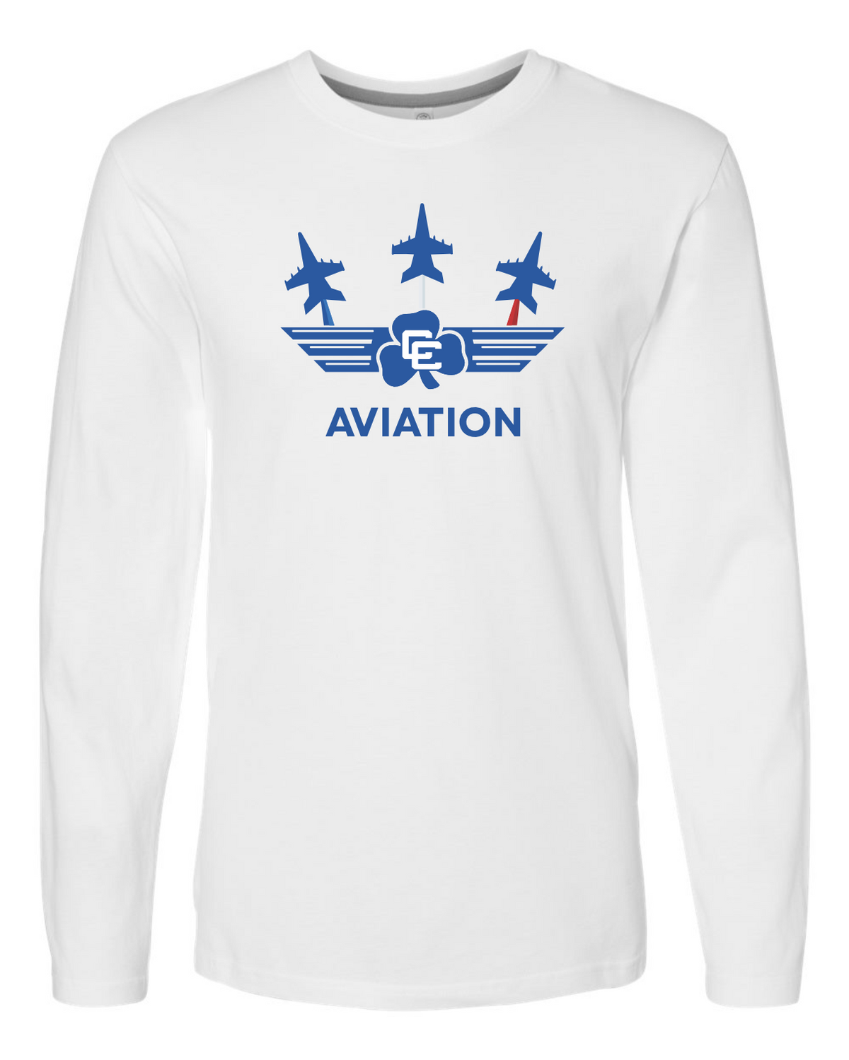 CC Aviation Jet Logo White Long Sleeve T-shirt